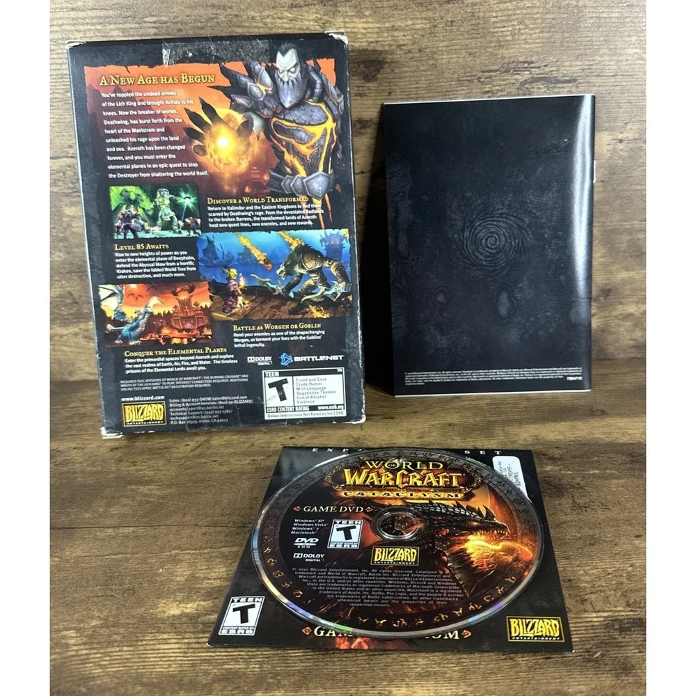 World Of Warcraft Cataclysm Pc Game dvd-rom Expansion Set Tested Fast Shipping